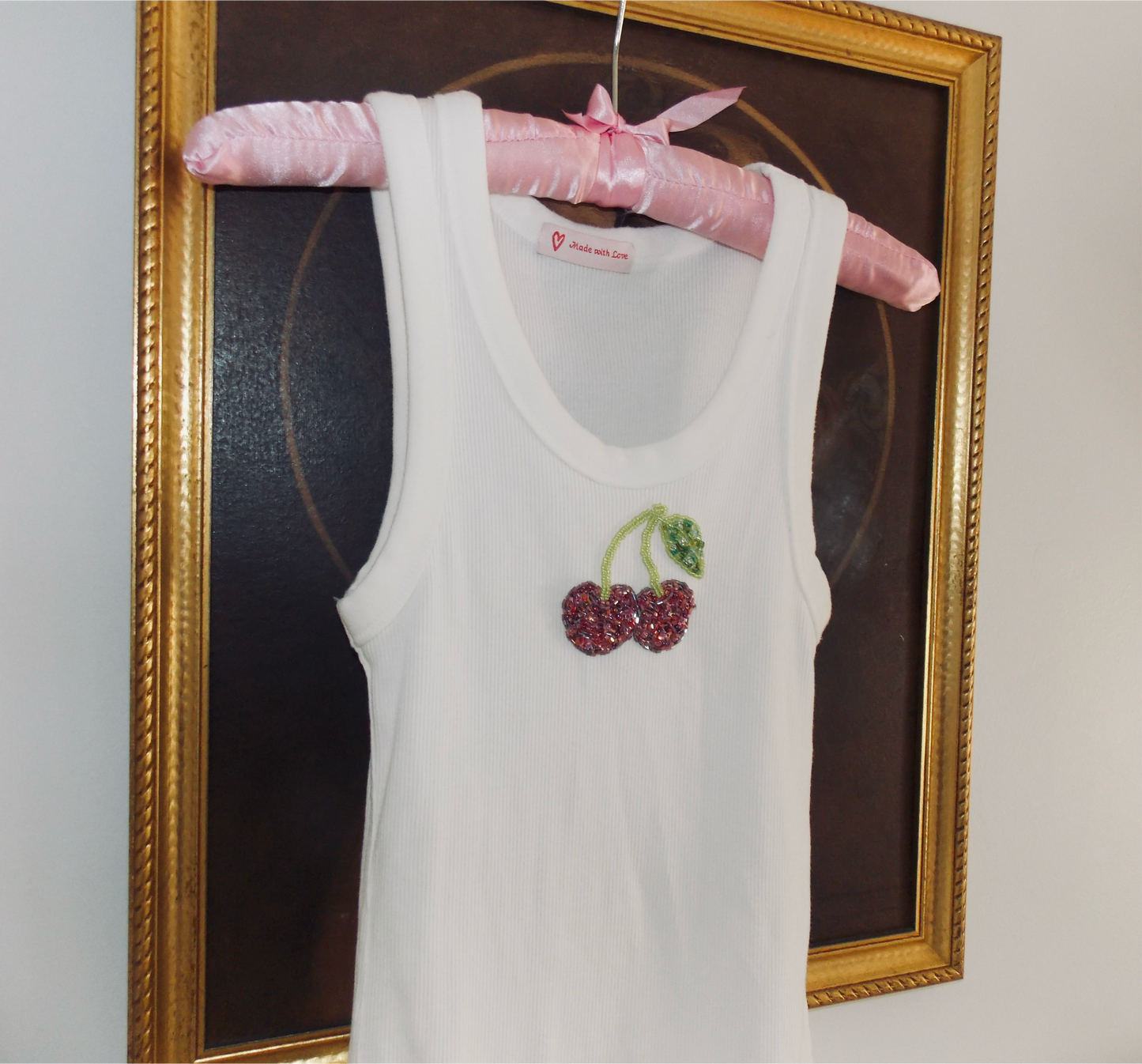 Cherry Embroidered Tank