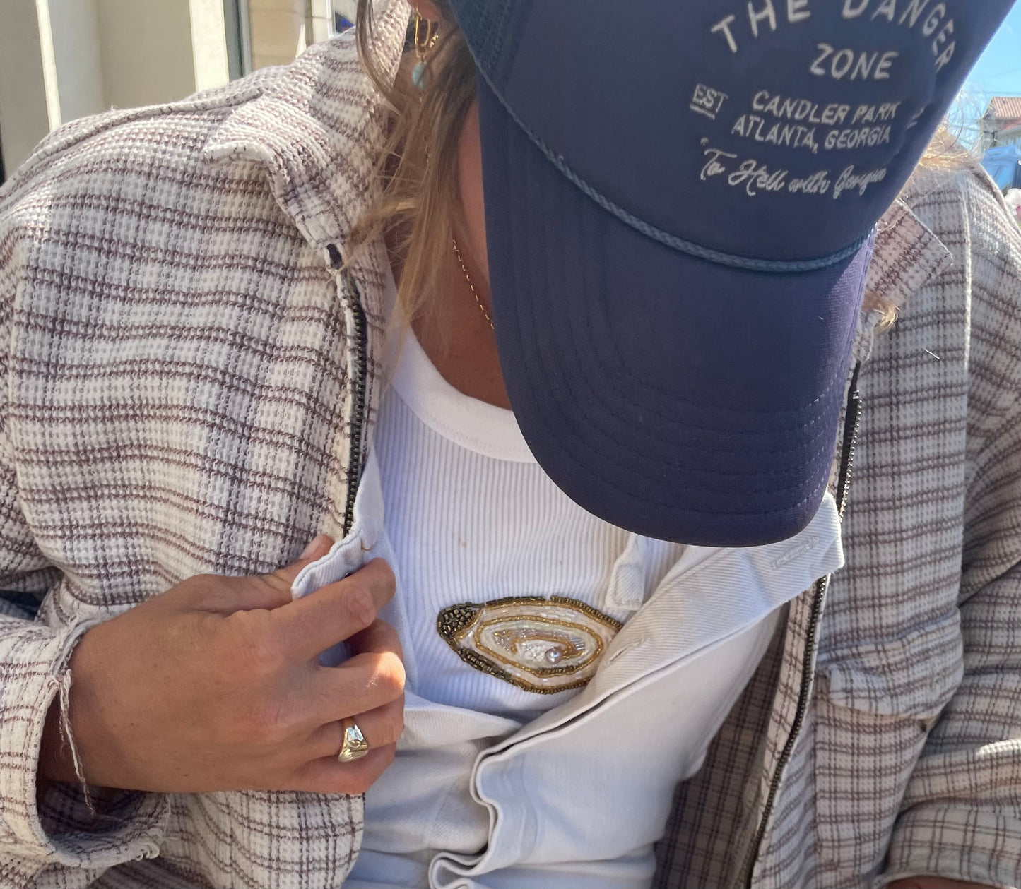 Oyster Embroidered Tank