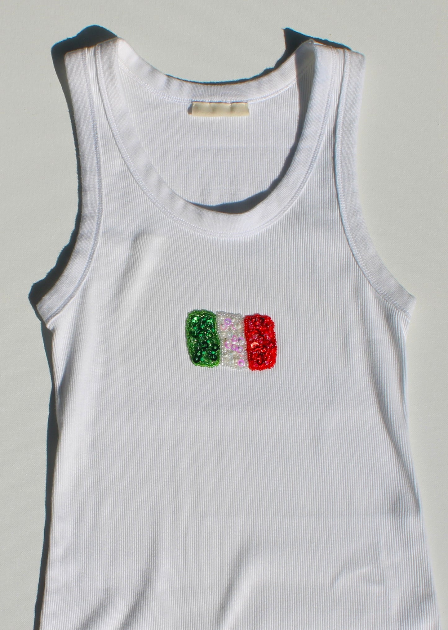 Italian Flag Embroidered Tank