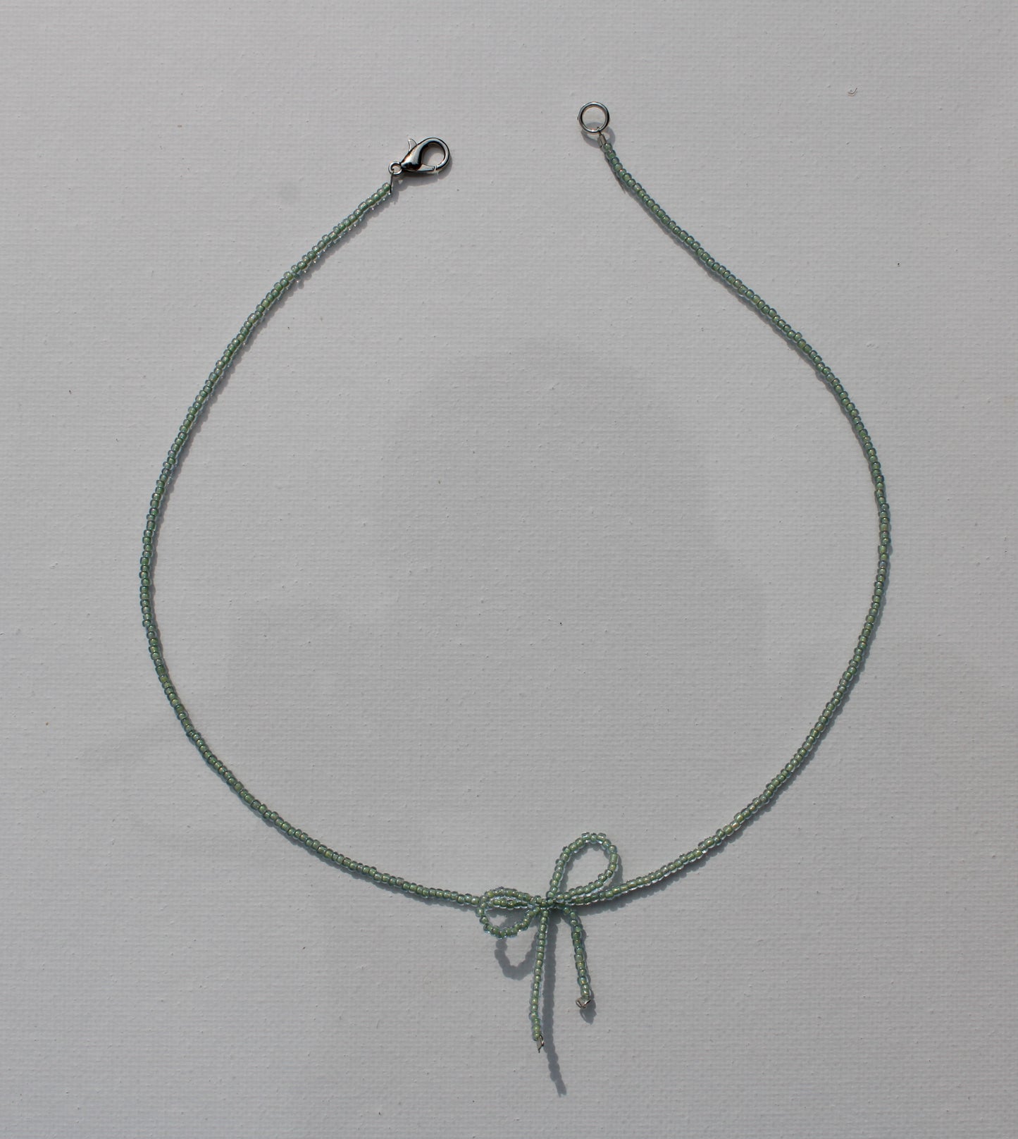 Teddy Bear Blue Bow Necklace