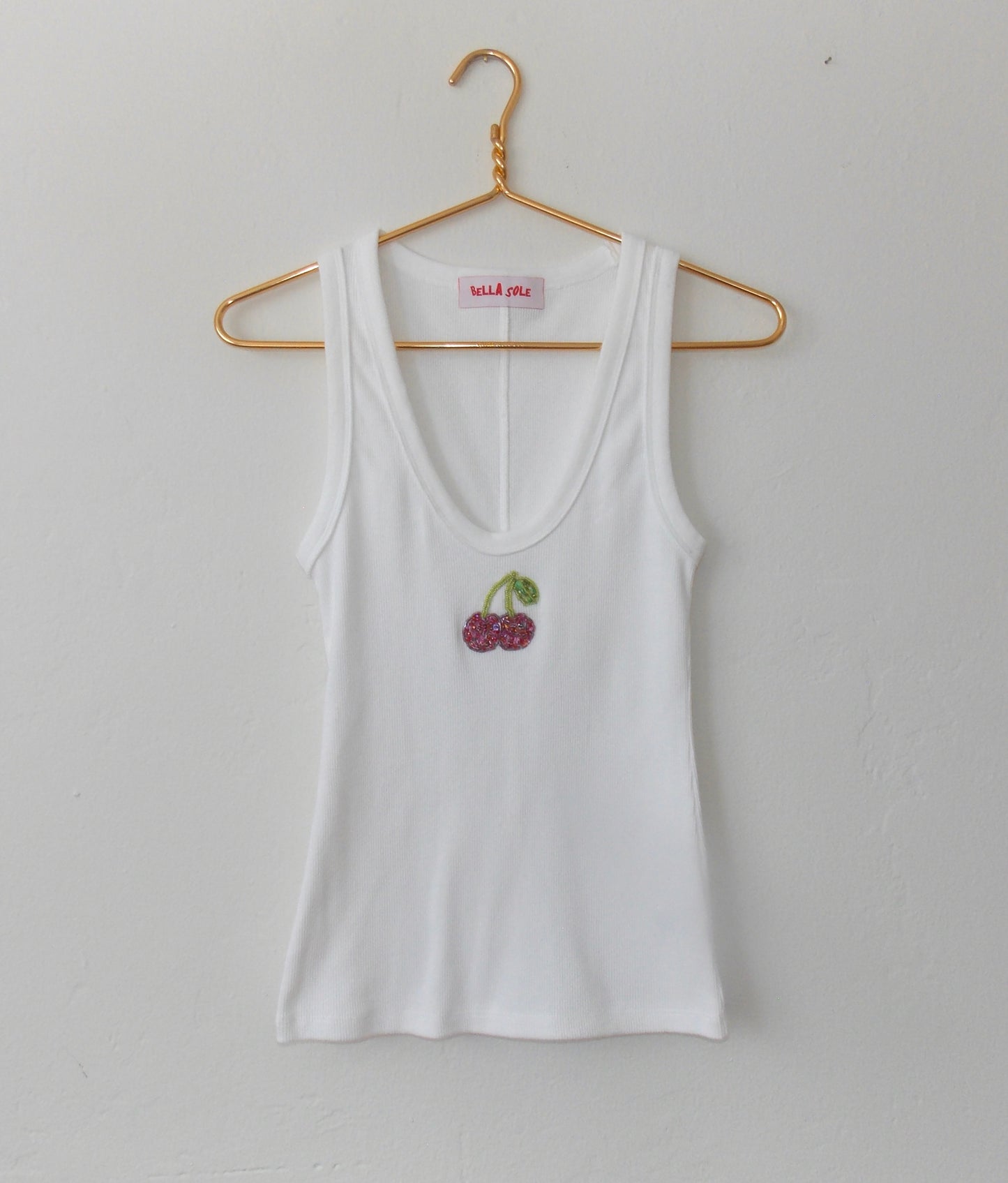 Cherry Embroidered Tank